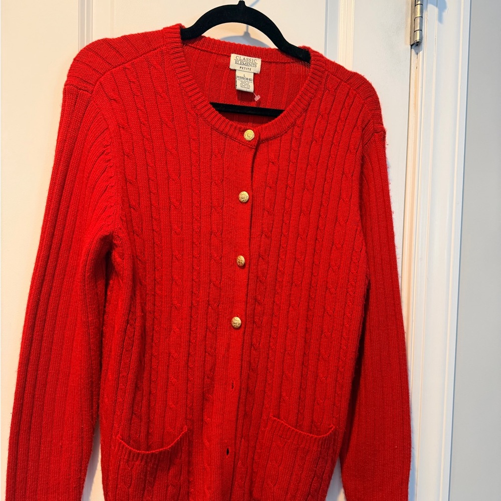 Classic Elements Vibrant Red Cardigan